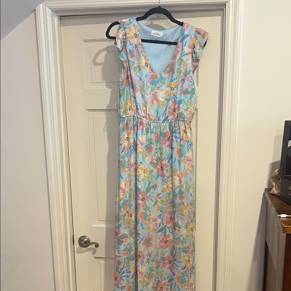 Pastel Floral Maxi Dress